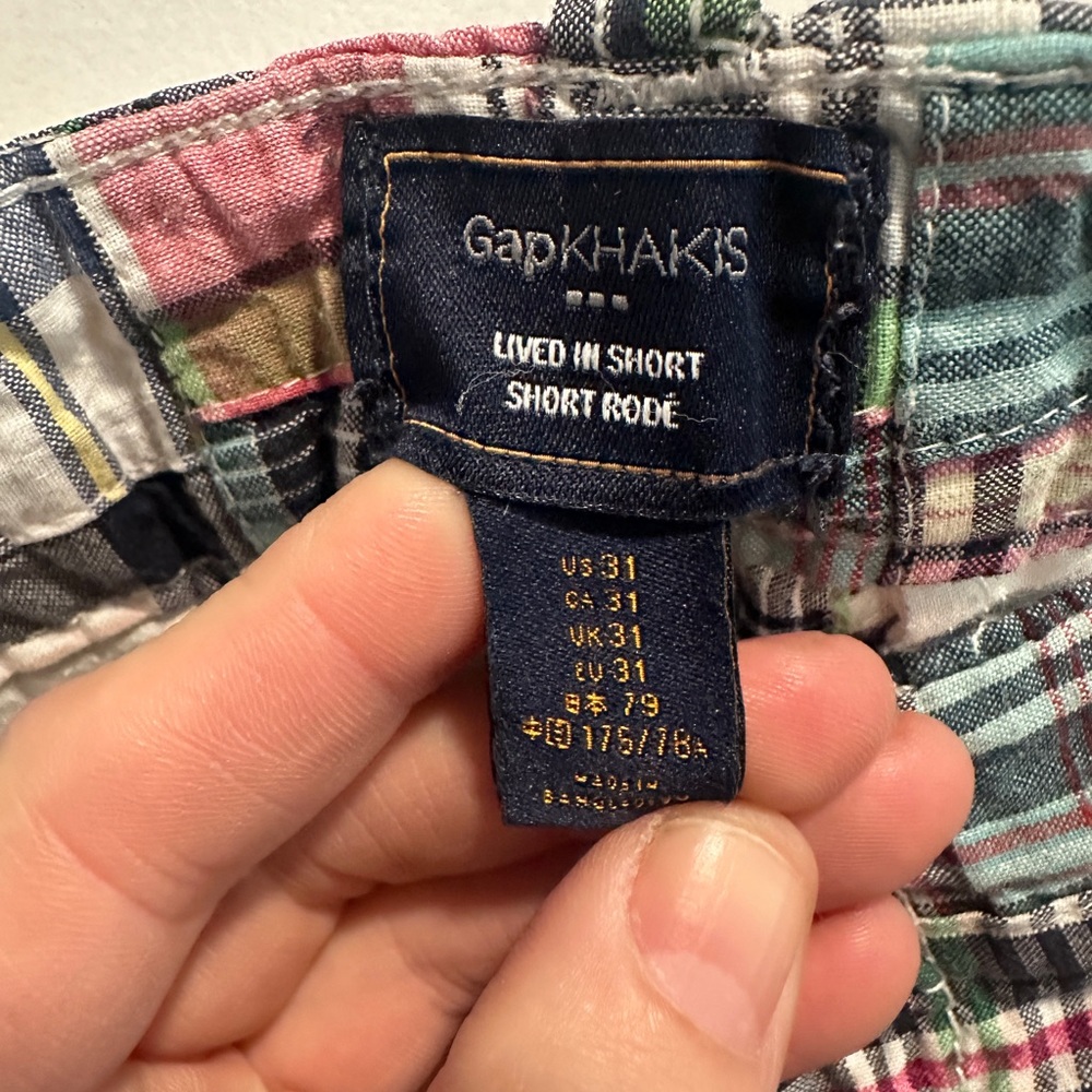 Gap Plaid Patchwork Flat Front Shorts - image 3